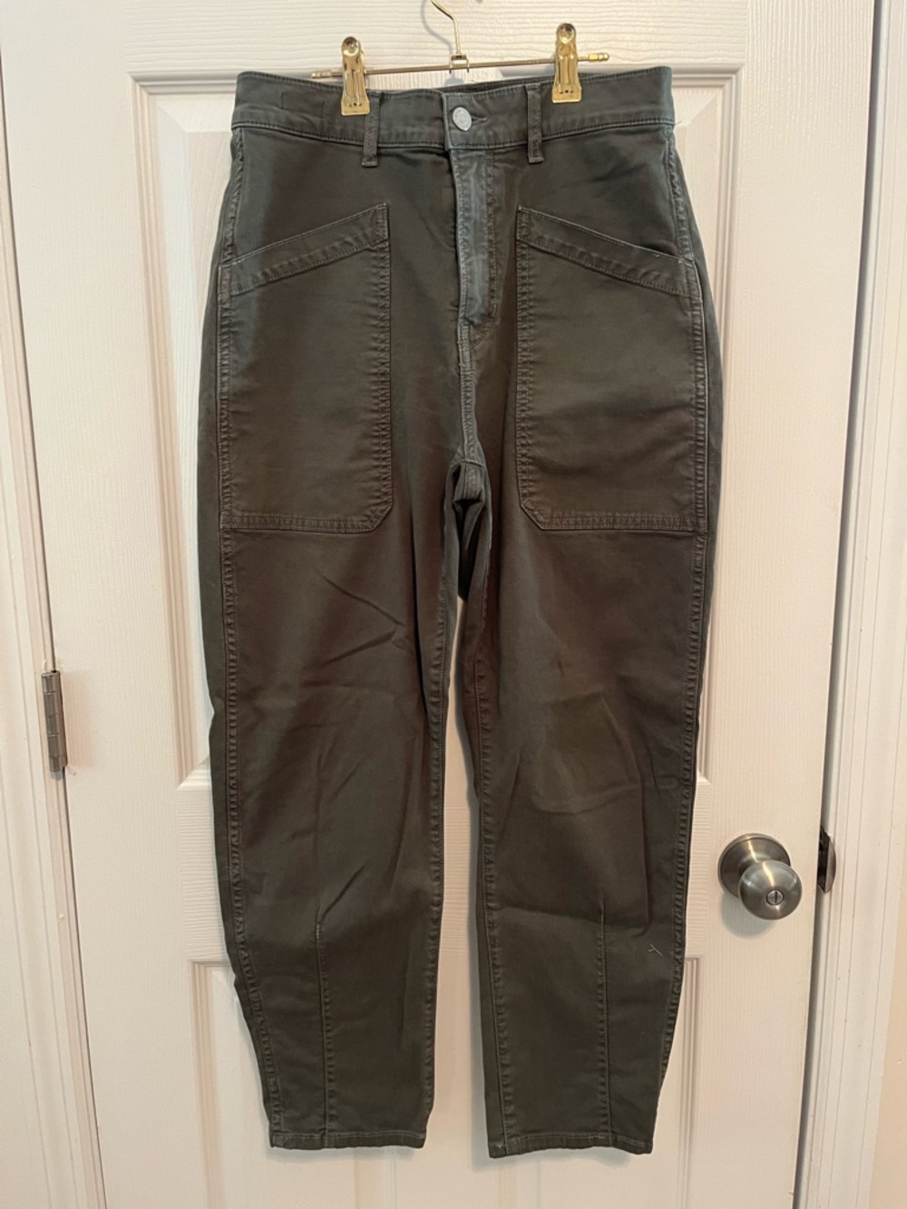 Veronica Beard Jeans Charlie Barrel Leg High Rise Utility Pants Size 28 - Picture 2 of 7